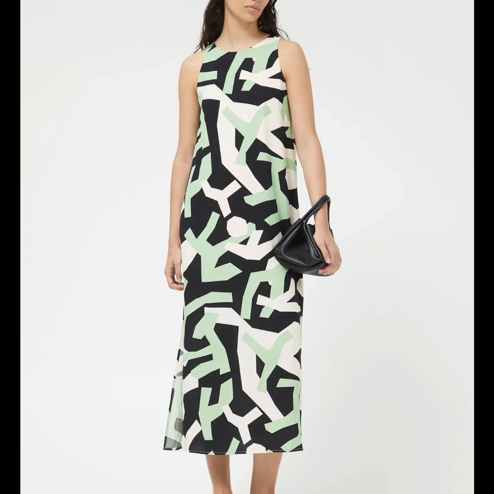 Abstract Print Sleeveless Dress